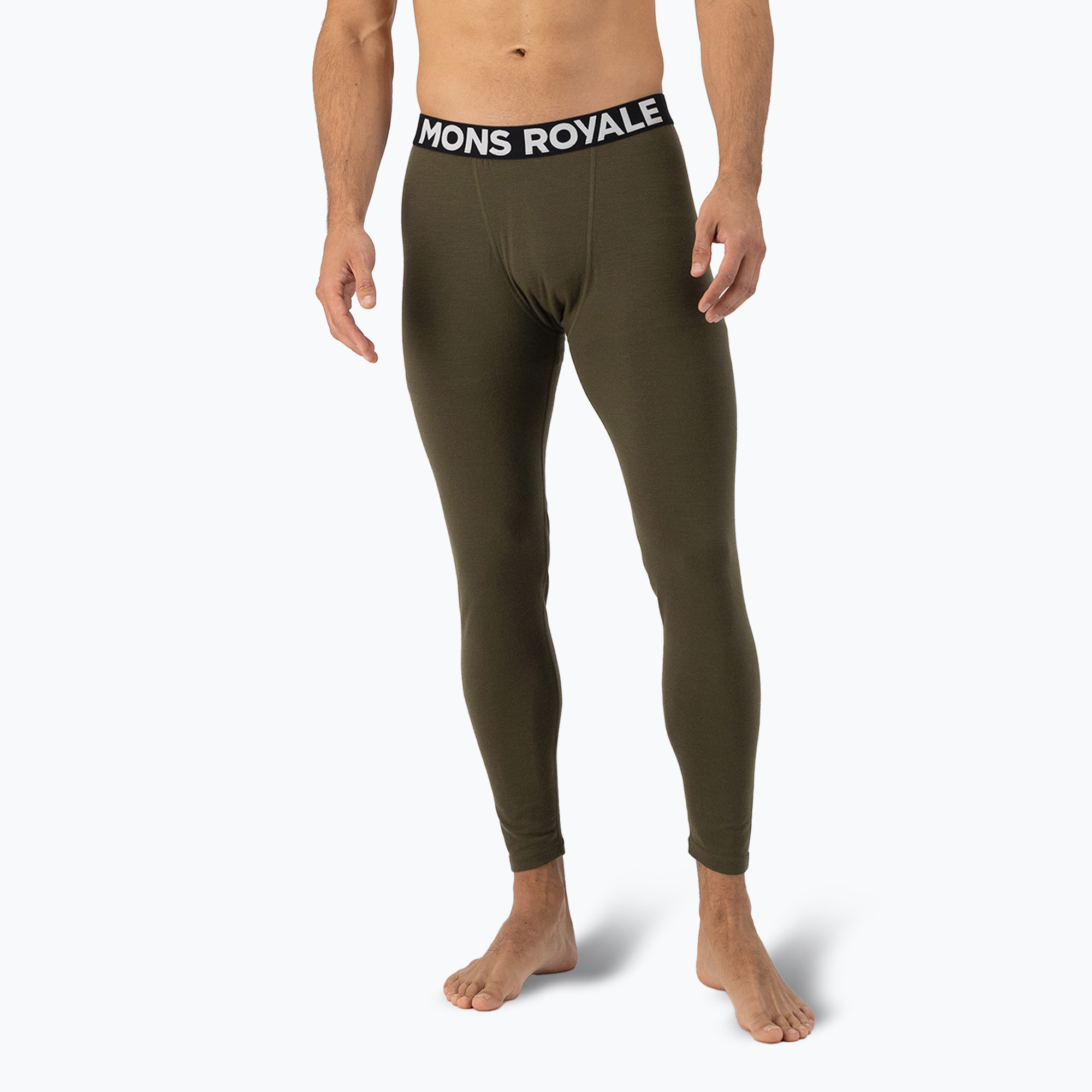 Men's thermal trousers Mons Royale Cascade Merino Base Layer dark olive (S)