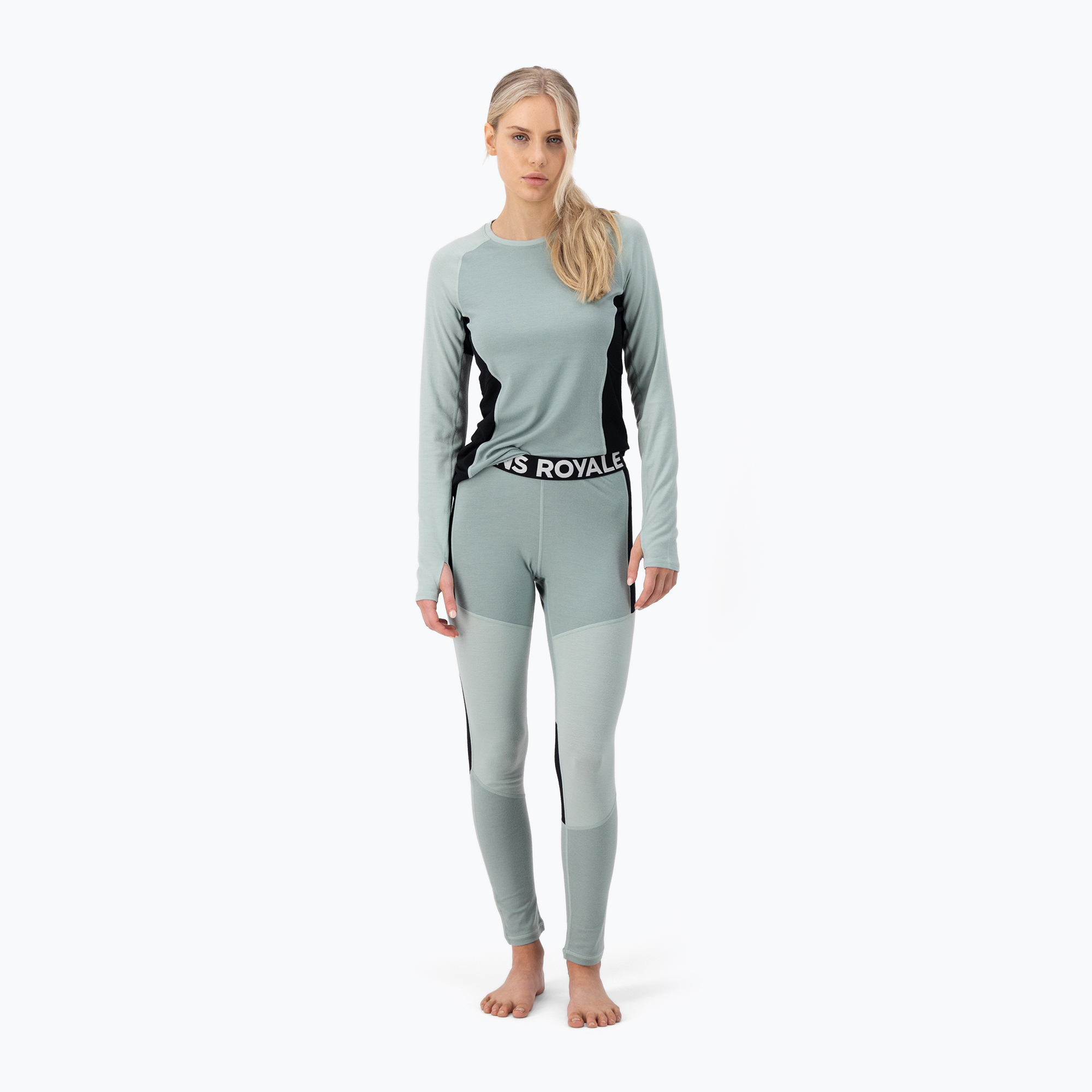 Women's thermal trousers Mons Royale Olympus Merino Base Layer dew/ black (S)