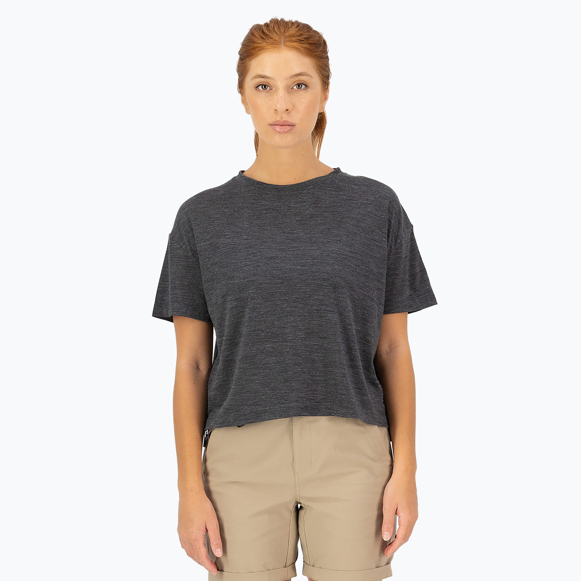 Women's thermal t-shirt Mons Royale Zephyr Tencel boxy smoke (L)