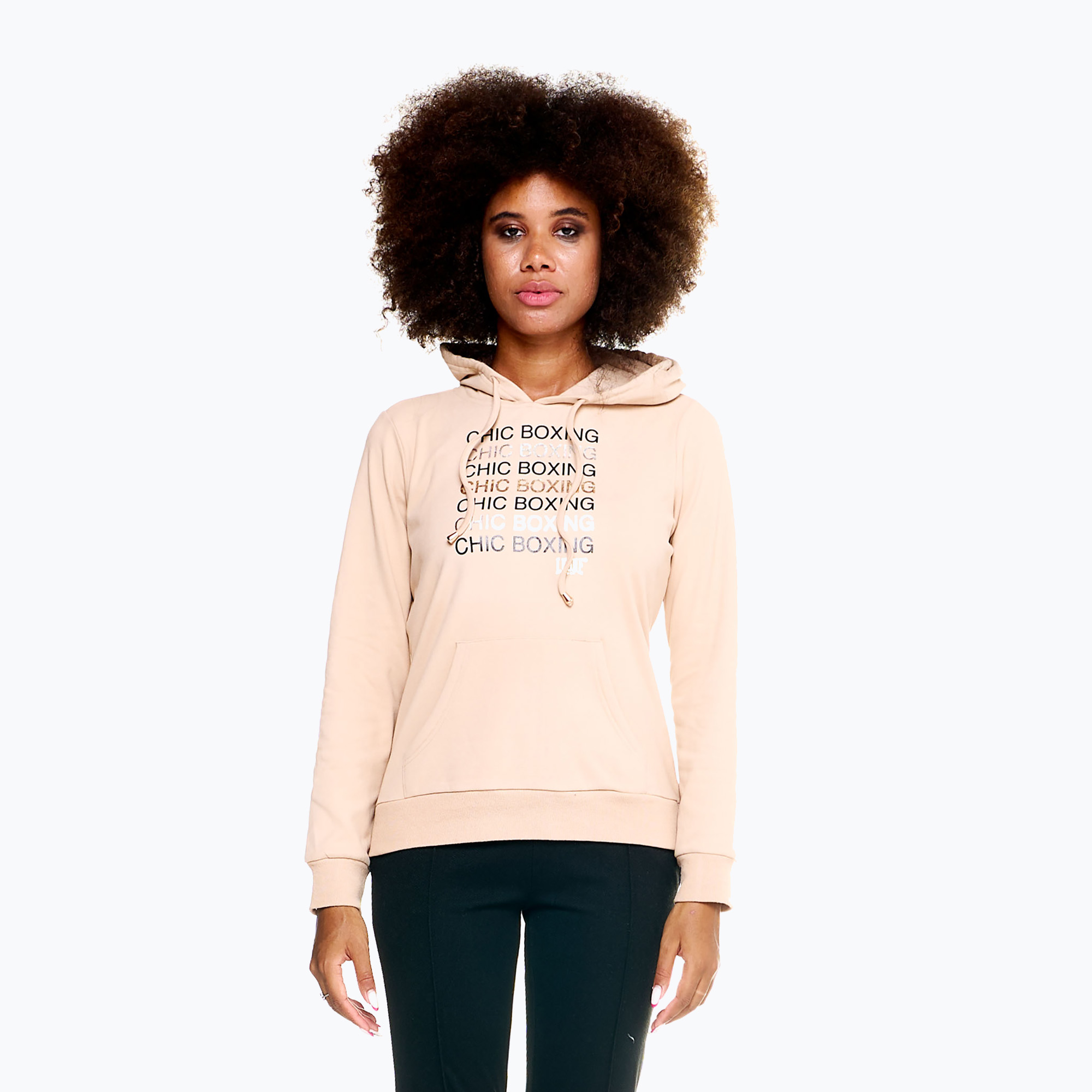 Women's sweatshirt LEONE 1947 Chic Boxing Hoody beige (L)