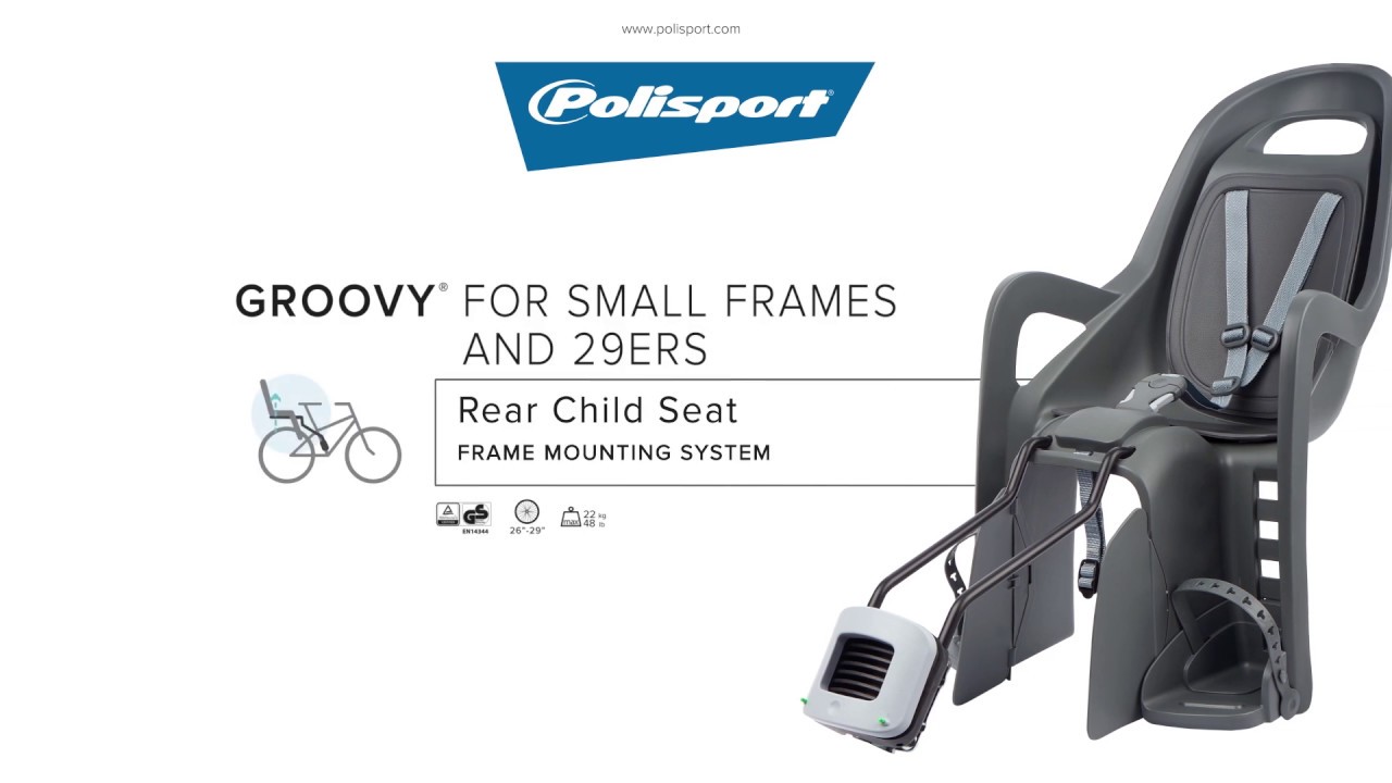 Polisport Groovy Maxi FF 29 black/grey FO rear frame bike seat 8406000011