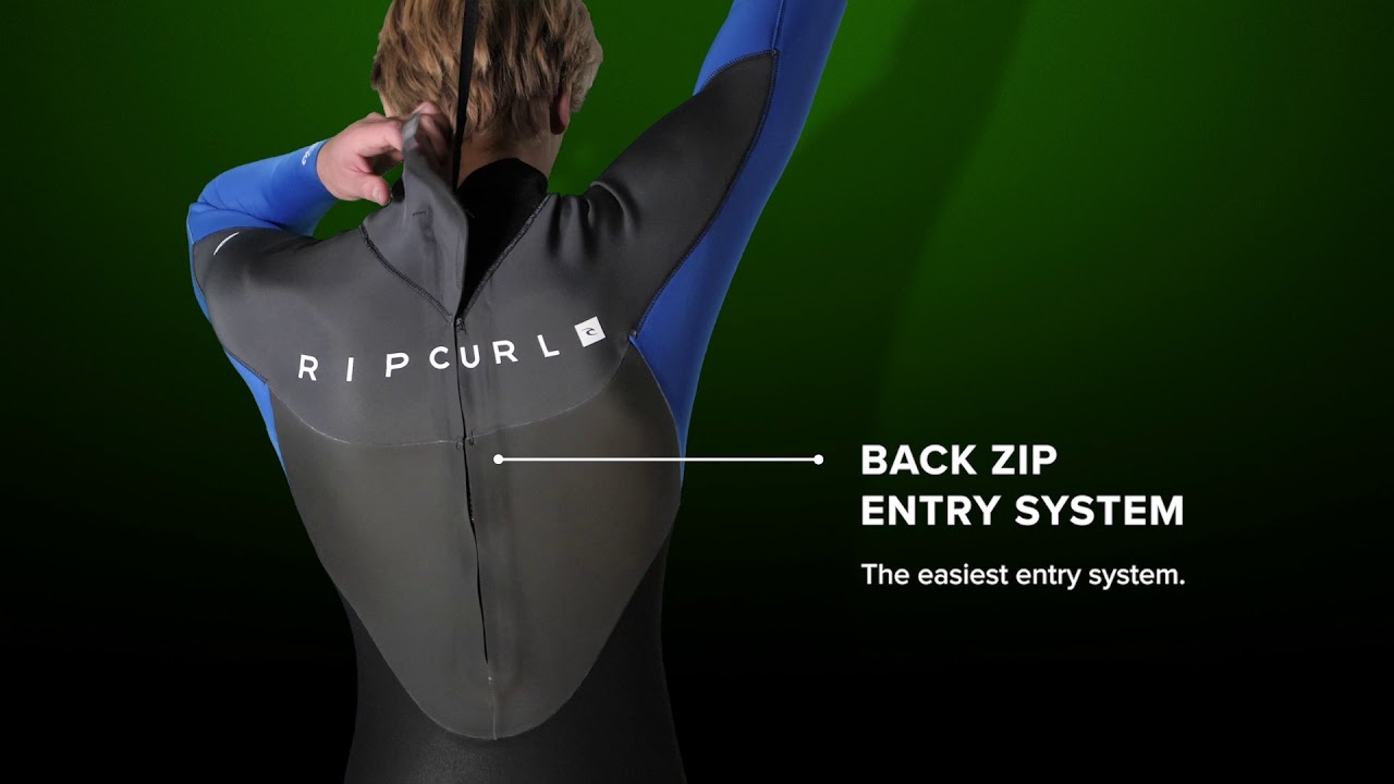 Men's Rip Curl Omega 5/3 mm GB B/Zip 70 grey-blue swimming wetsuit 113MFS