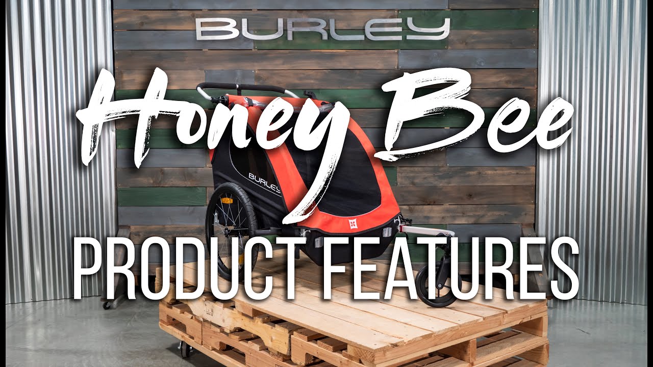 Burley Honey Bee red two-seater bike trailer BU-949209