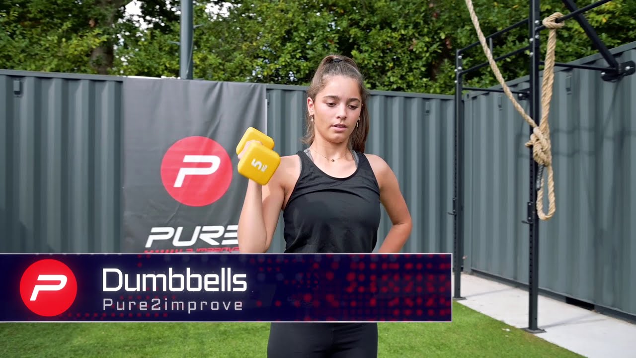 Neoprene dumbbells 1 kg Pure2Improve black P2I201390