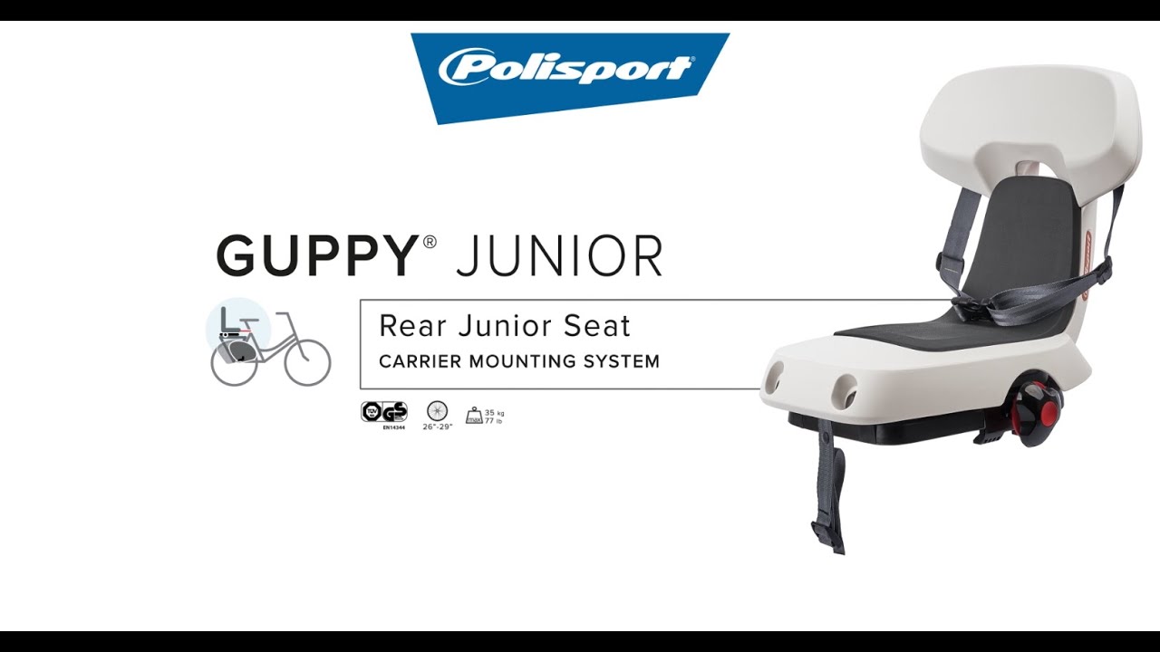 Polisport Guppy Junior CFS grey FO rear rack bike seat 8636100012