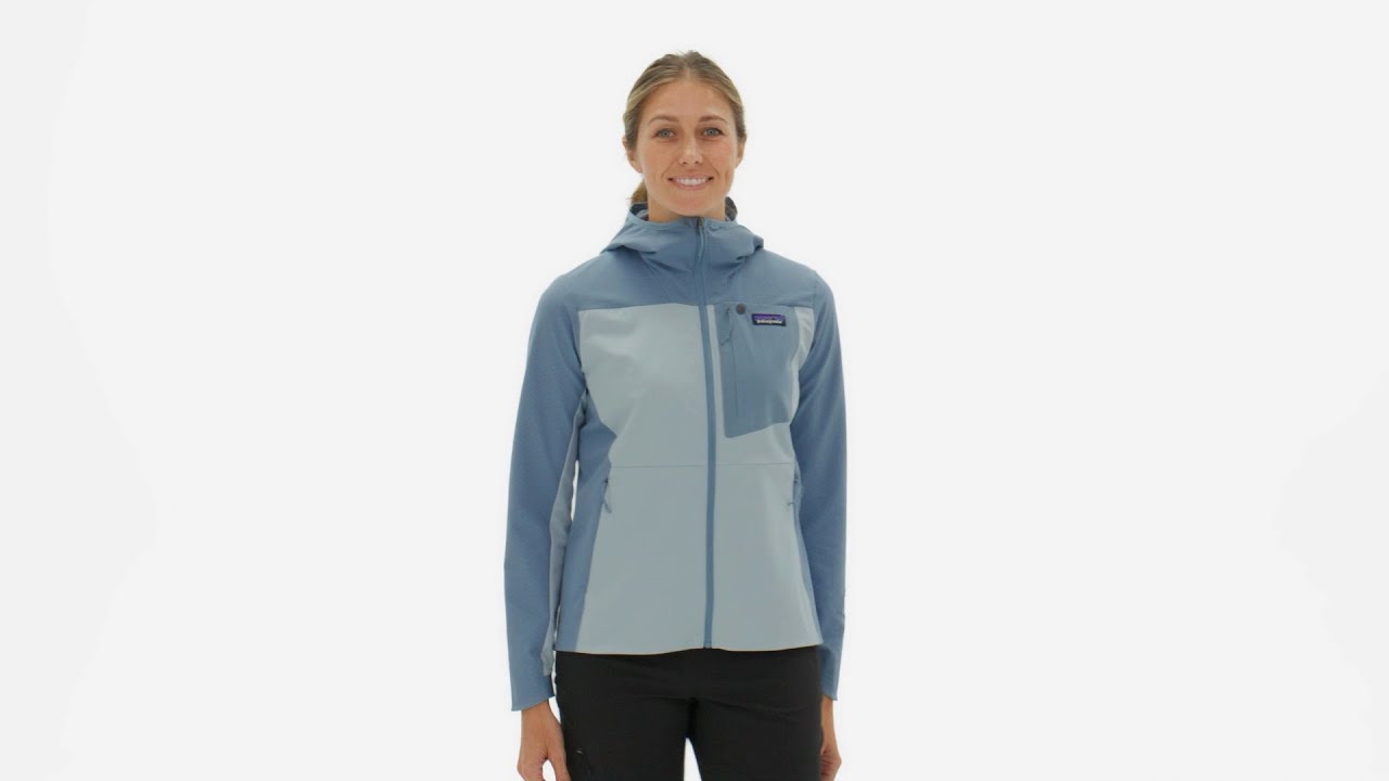 Women's softshell jacket Patagonia R1 CrossStrata Hoody lagom blue