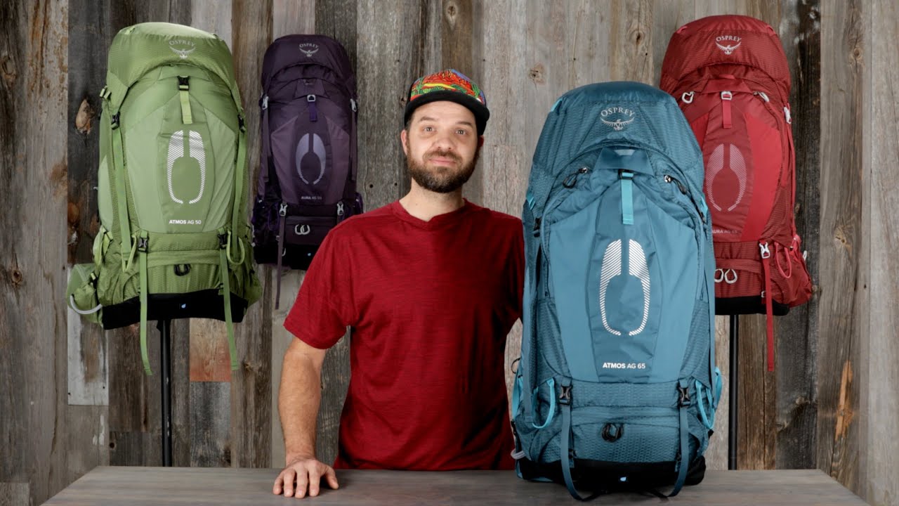 Men's trekking backpack Osprey Atmos AG 65 l blue 10004001